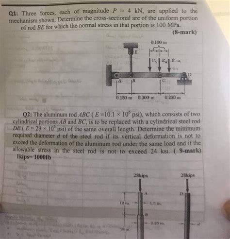 Solved Q Three Forces Each Of Magnitude P Kn Are Chegg