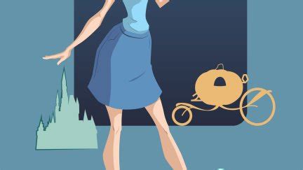 Disney Princesses Illustration Flatdesign Cinderella Simple