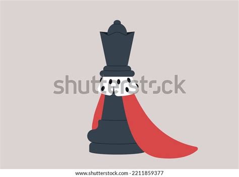 Chess Game Queen Piece Wearing Red Stock Vector Royalty Free