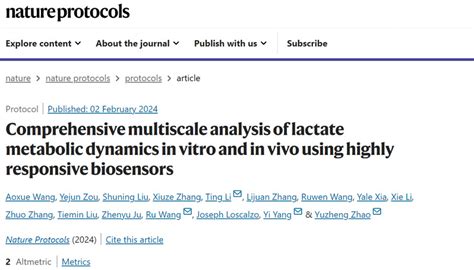 【创新前沿】nature Protocols报道我校乳酸代谢监测一站式系统解决方案