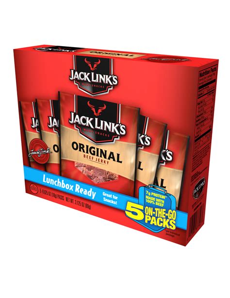 Beef Jerky Snack Packs Original High Protein Lunch Packs Jack Link S