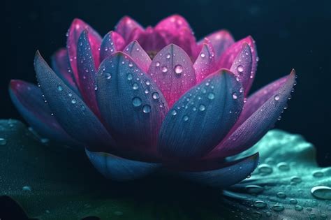 Premium Photo A Lotus Flower With Water Droplets On It