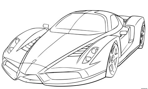 Coloriage Ferrari Enzo Supercar Chevaux Puissance Jecolorie