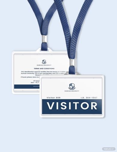 Visitor Id Card 7 Examples Illustrator Word Pages Photoshop