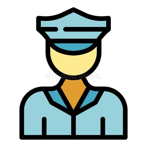 Student Job Police Officer Icon Color Outline Vector Stock Vector