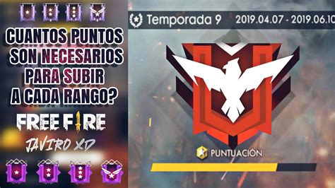 Puntos Necesarios Para Subir De Rango A Cada Uno En Free Fire Toda