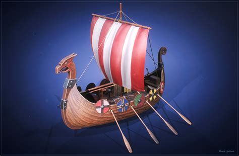 Artstation Sytlized Viking Boat