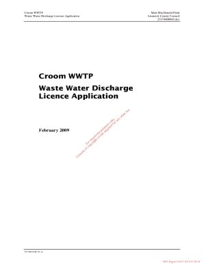 Fillable Online Croom WWTP Waste Water Discharge Licence Application