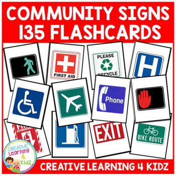 Community Safety Survival Signs & Symbols 135 Flashcards | TPT