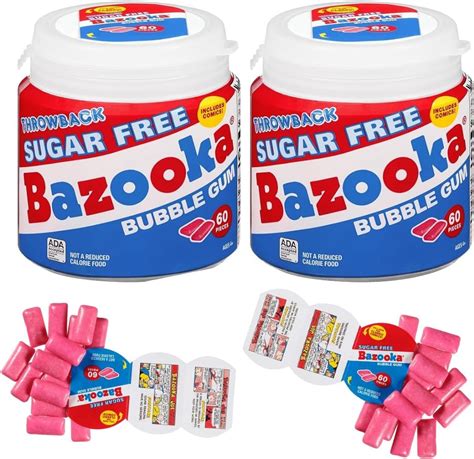 Bazooka Sugar Free Bubble Gum 60 Ct To Go Cup T