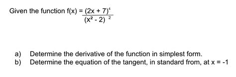 Solved Given The Function Fxx2−222x74 A Determine