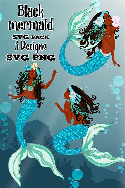 Black Mermaid Svg Designs Master Bundles