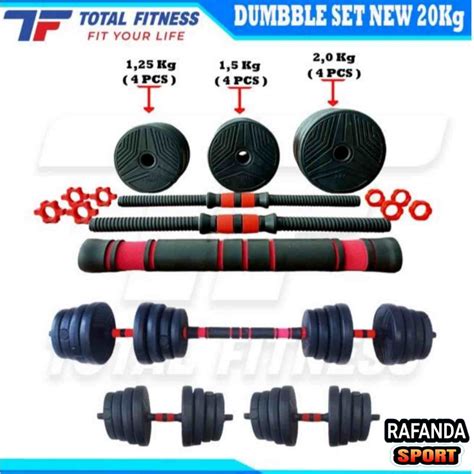 Dumbbell Barbbell Set 20kg Pvc Total