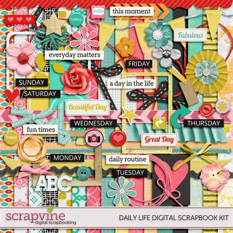 Free Digital Scrapbook Kits Printable Graphics For Scrapbooking Crafts