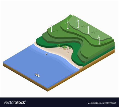 Isometric landscape Royalty Free Vector Image - VectorStock