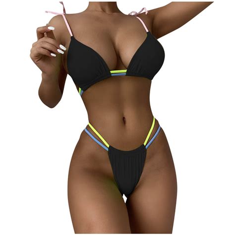 Womans High Cut Sexy Bikini Swimsuit Set Two Piece Thong Bathing Suits