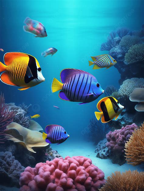 Coral Colorful Tropical Fish Underwater World Advertising Background