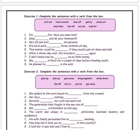 Complete The Sentences With The Correct Form Of The Verbs In The Box