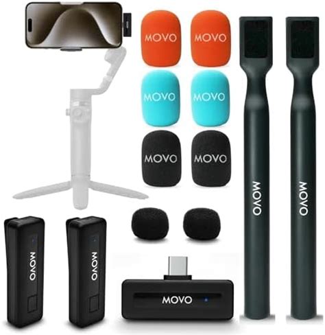 Movo Wireless Mini UC Duo Dual Ultra Compact Lavalier Micrófonos