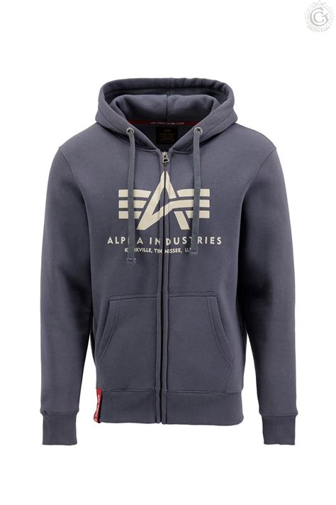 Bluza Alpha Industries Basic Zip Hoody Grey Black