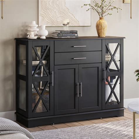 Amazon Belleze Sideboard Buffet Cabinet Inch Storage Cabinet