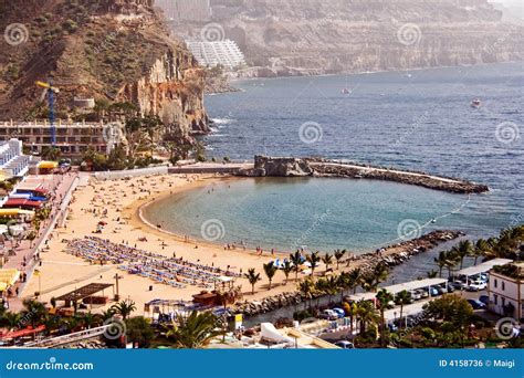 Puerto de Mogan beach stock photo. Image of landscape - 4158736