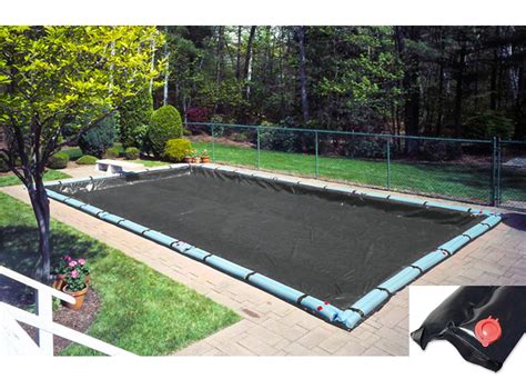 12'x20' Rectangle Black Micro-Mesh Swimming Pool Winter Cover w/Water ...