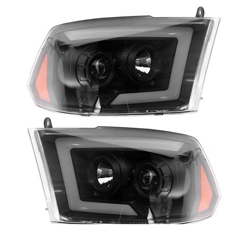 Par Farol Principal Dodge Ram Full Led Sequencial Black Vo