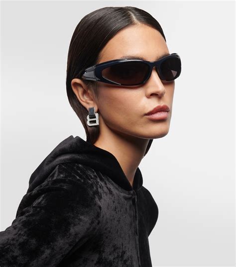 Oval Sunglasses In Black Balenciaga Mytheresa