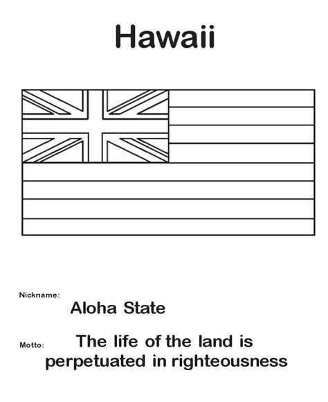 Usa Printables State Of Hawaii Coloring Pages Hawaii State Flag