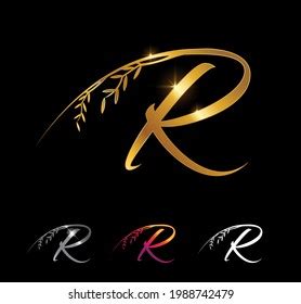 Vector Illustration Set Golden Letter R Stock Vector Royalty Free