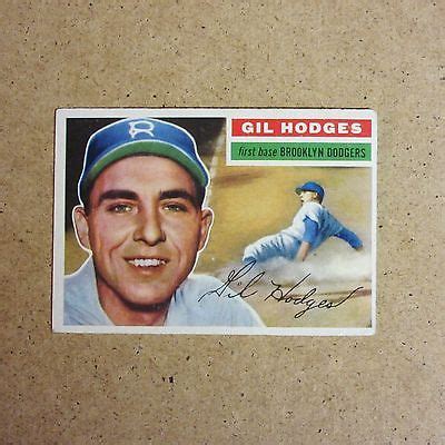 1956 Topps Gil Hodges 145 Brooklyn Dodgers Baseball Card Antique