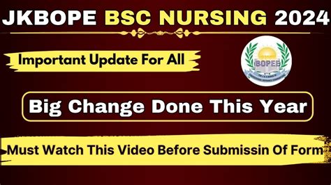 Jkbopee Bsc Nursing Entrance Big Changes Done By Jkbopee