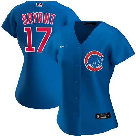 Women Chicago Cubs 17 Kris Bryant Baseball Jersey Blue