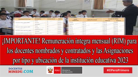 ¡importante Remuneración íntegra Mensual Rim Para Los Docentes