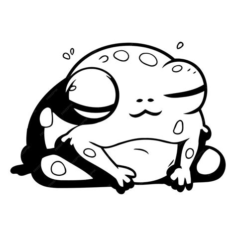 Premium Vector Cute Cartoon Frog Isolated On A White Background Vector Illustration