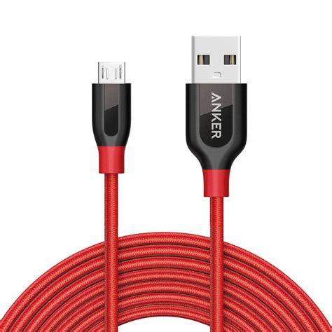 Anker Powerline Micro Usb Premium Cable Double Braided Nylon Red