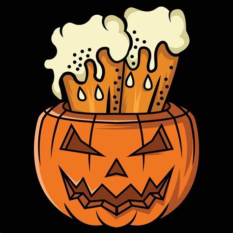 Trick Or Beer Halloween Pumpkin Beer Design Vector Art At Vecteezy