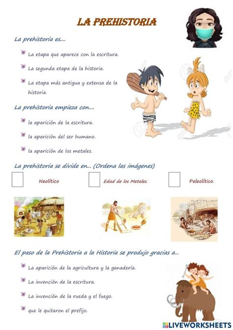 La Prehistoria Activity For Primaria Apuntes De Clase Ense Anza