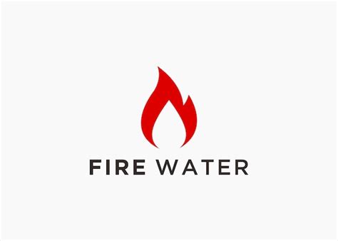 Feuer Mit Wasser Logo Design Vektor Silhouette Illustration Premium