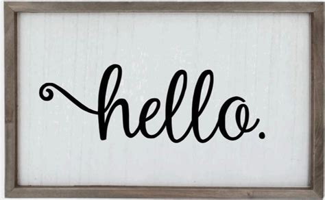 Hello Front Door Or Wood Sign Decor Permanent Vinyl Long Etsy