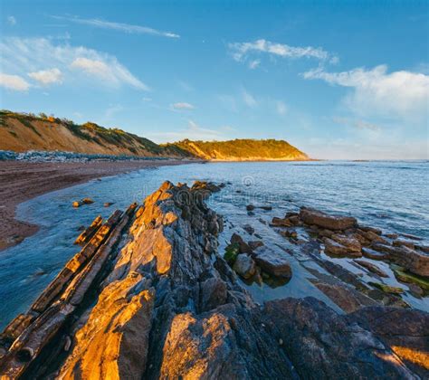 Morning Ocean View From Beach Bay Of Biscay Stock Image Image Of View