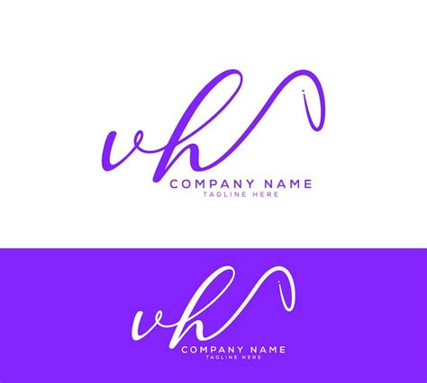 Premium Vector Vector Vh Initial Letter Handwriting And Signature Logo