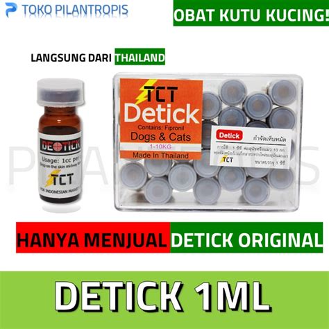 Jual DETICK OBAT KUTU KUCING AMPUH 3ML 20 40KG 2ML 10 20KG 1ML 1