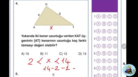 Üçgenler Zor Soru Çözümü 8 sınıf YouTube