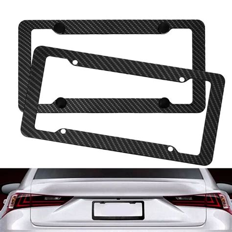 Aliexpress Buy Pcs Set Carbon Fiber License Plate Frame Slim