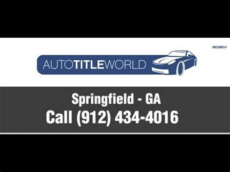 Title Loans Springfield GA YouTube