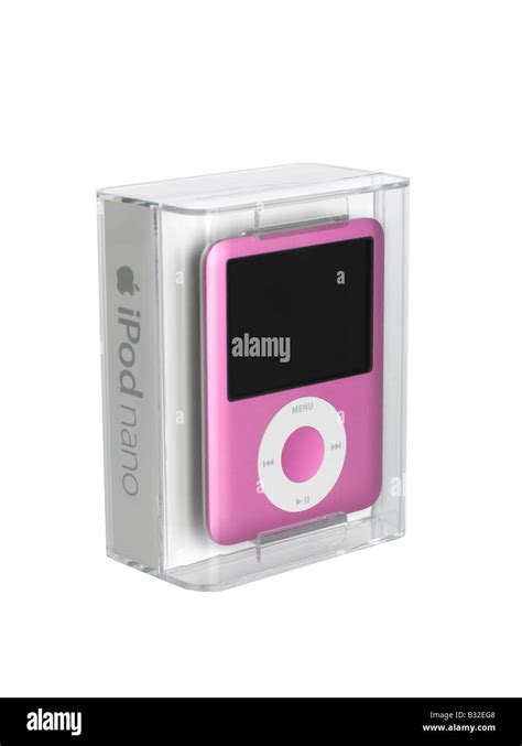 Pink iPod Nano in packaging cut out on white background Stock Photo - Alamy