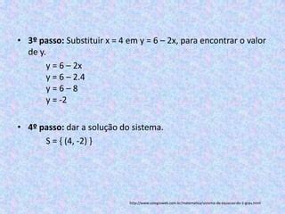 Sistemas de equações do 1⁰ grau revisão PPT