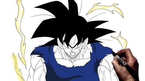 How To Draw Goku 1st Transformation Step By Step Dragon Ball